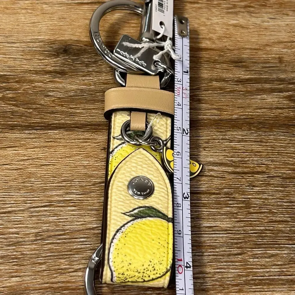 NWT Coach Trigger Snap Bag Charm With Lemon Print